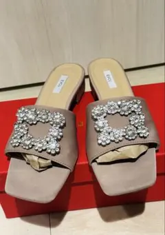 EVOL イーボル ビジューフラットサンダル M