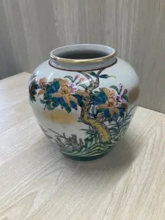 九谷焼 花瓶 壺 牡丹 鳥文様 金彩 - メルカリ