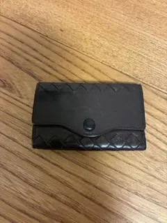 ボッテガヴェネタ　キーケース ダークブラウン 編み込みデザイン