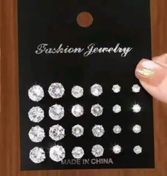 シンプルジルコニアピアス 4.6.8ミリ セット