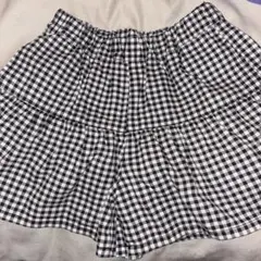 女児GU ギンガムチェック フレアキュロットスカート