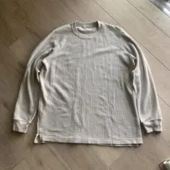 UNIQLO ベージュ ワッフル生地 長袖カットソー