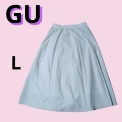 美品 GU ホワイト白 フレアスカートレディース ミニスカート L ジーユー