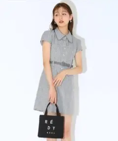 REDYAZEL ミニワンピース 千鳥格子柄 ベルト付き Mサイズ