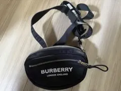 BURBERRY バーバリーロンドン バムバッグ ナイロン ロゴドン ブラック 