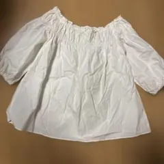 MOUSSY 白のオフショルダー ブラウス　ホワイト