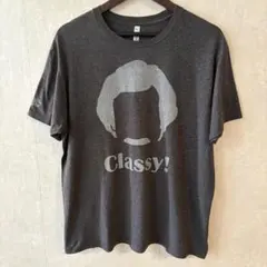 AAA　クレイジー　プリント　メンズ　Tシャツ　Lサイズ　ダークグレイ　グレー