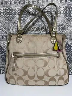 【良品】COACH コーチ 22447 シグネチャー ハンドバッグ トートバッグ