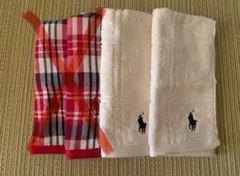 Ralph Lauren 正方形フェイスタオル 白2枚組
