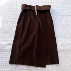 美品⚑アナイ　コーデュロイ ラップ風スカート　ブラウン　38