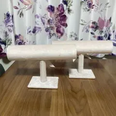 ブレスレットスタンド　ジュエリーディスプレイスタンド　ベロア調　ピンク２本セット