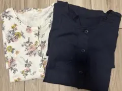 ベルメゾン　マタニティ パジャマセット 花柄 ネイビー