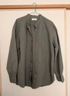 ユニクロ　リネンコットンスタンドカラーシャツ　Lサイズ