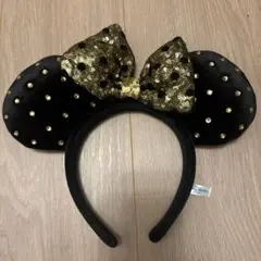 ミニーマウス風カチューシャ 黒と金
