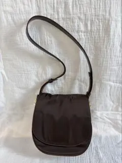 【未使用級】アイグナー 上品 ナイロン×レザー ショルダーバッグ ブラウン