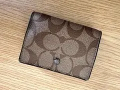 COACH コーチ コインケース 小銭入れ シグネチャー モノグラム ブラウン