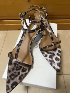 EVOL レオパード　ヒョウ柄　ストラップサンダル　５ｃｍヒール　L