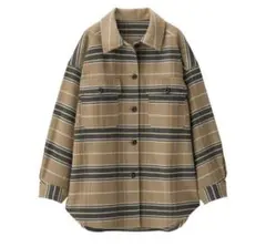 GU チェックオーバーサイズシャツジャケット
