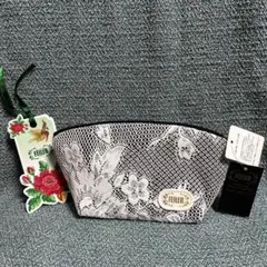 FEILER レースポーチ ホワイト・ブラック