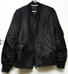 GU メンズSサイズ ヒートパデッドMA-1ブルゾン ブラック