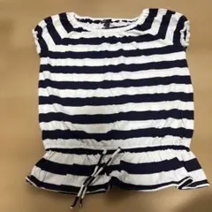 GapKids ボーダー ギャザー Tシャツ 140cm