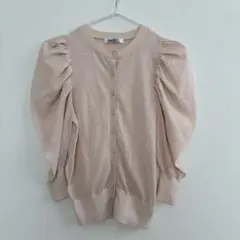 【SNIDEL】パフスリーブ シアーカーディガンFサイズぺールピンク