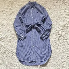 【未使用級】POLO RALPH LAUREN ストライプシャツワンピース 0