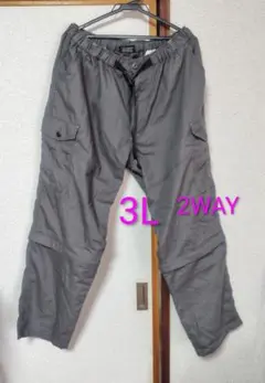 カーゴパンツ 2WAY グレー 3L ワークパンツ　メンズ　アウトドアのサムネイル