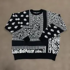 ペイズリー柄オーバーサイズニットセーター