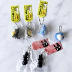 新品　ジブリ　となりのトトロ 魔女の宅急便 フロッキングキーチェーン　6個セットのサムネイル