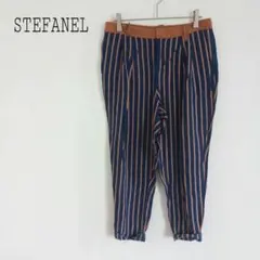 ステファネル STEFANEL 薄地 マルチストライプ柄クロップドパンツ 透け感のサムネイル