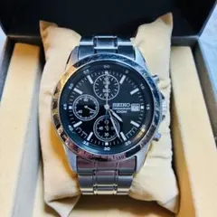 SEIKO セイコー 腕時計 7T92-0DW0 クロノグラフ ブラック文字盤