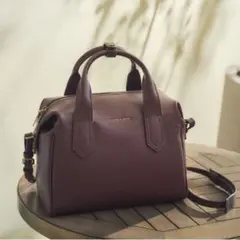 チャールズアンドキース　スローチー ダブルハンドルバッグ　ダークピーカン