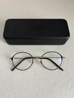 中古美品 zoff メガネ ブラック×ゴールドZK192002-14E2