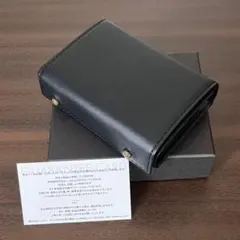 新品・usuha-peta 点と線 三つ折り財布 黒ブッテーロレザー - メルカリ