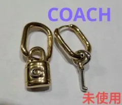 【試着のみ】COACH　フープピアス　両耳　ゴールド　シルバー　鍵南京錠　コーチのサムネイル