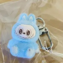 ラブブ　キーホルダー　ブルー　足裏に色付き