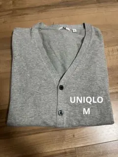 UNIQLOUVカットスーピマコットンVネックカーディガン　羽織り　グレー　 M