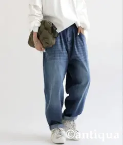 antiqua アンティカ デニム サーカスパンツ LXL ブルー系