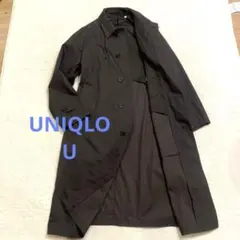 ユニクロU メンズ ステンカラーコート スプリングコート ロング丈 ブラウン