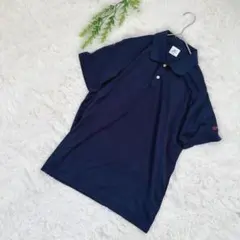 MIZUNO ポロシャツ バックプリント ネイビー L 速乾 スポーツ