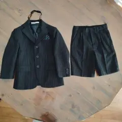 セレモニー用スーツ110cm、ネクタイ、サスペンダー付き