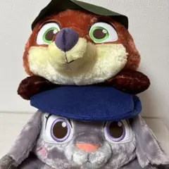 ズートピア 赤いほっぺ 寝そべり スーパーラージぬいぐるみ ニック　ジェディ