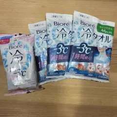 【新品】 冷タオル5個入×3 / 冷汗ふきシート 20枚入×1 ビオレのサムネイル
