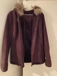 Peyton Place 裏ボア フェイクムートンコート M ダークパープル