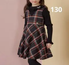 エニィファム チェック柄 ジャンパースカート