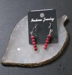 【ハンドメイド】【激安】赤 ピアス