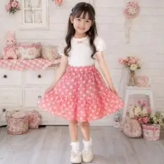 Littcディズニー コラボ ドット スカパン100 ピンク チュール リトシー