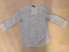 ZARA BASIC ブルー ストライプ シャツ