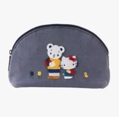 【新品未使用】ハローキティ × ファミリア　ポーチ　ネイビー
